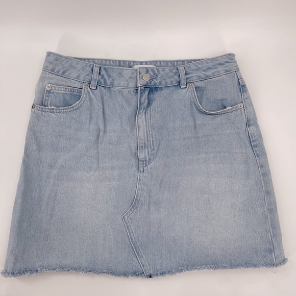 TOPSHOP Denim Skirt High Waist Jean Skirt Size 10 - Picture 2 of 6